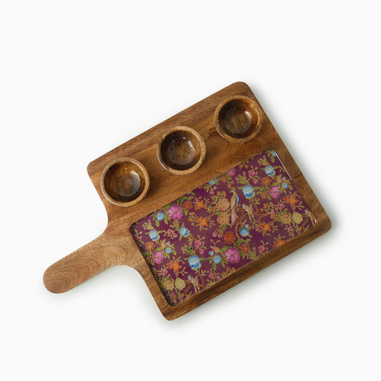 Bird Wooden Platter with Bowl - iROCHiPlatter