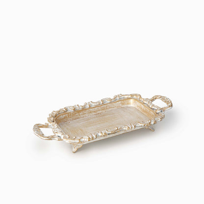 Majestic White Gold Rectangle Tray - iROCHi