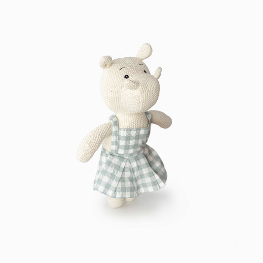 Mrs Hippo Knitted Stuffed Soft Toy - iROCHiSoft Toy